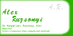 alex ruzsonyi business card